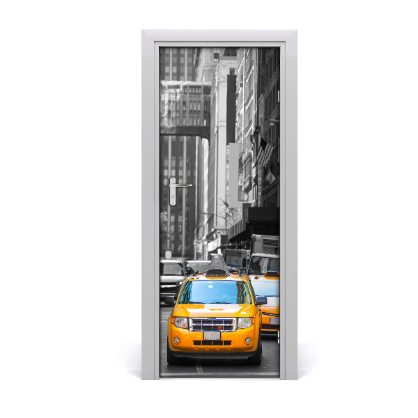 Autocollant porte Taxis noir et blanc New York