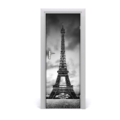Sticker porte Tour Eiffel noir et blanc