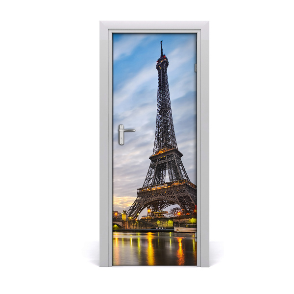 Poster porte Tour Eiffel au-dessus de la rivière