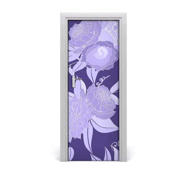 Décoration porte intérieur Bouquet de fleurs violettes