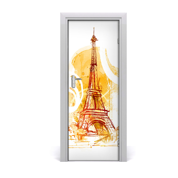 Papier peint porte Tour Eiffel abstraite