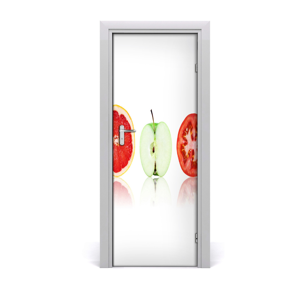 Sticker de porte Pomme tomate pamplemousse