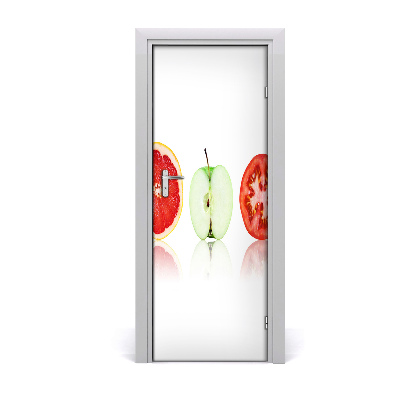 Sticker de porte Pomme tomate pamplemousse