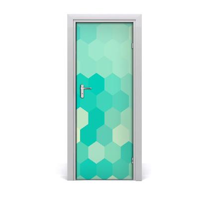 Sticker de porte Hexagones verts