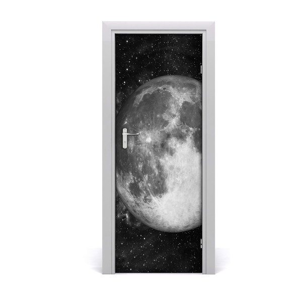 Sticker porte Lune sur fond noir