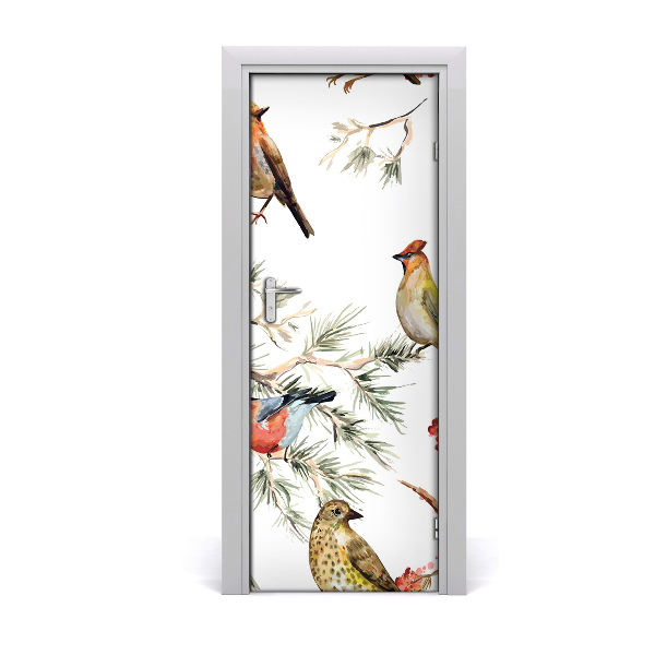 Poster porte Oiseaux arbres