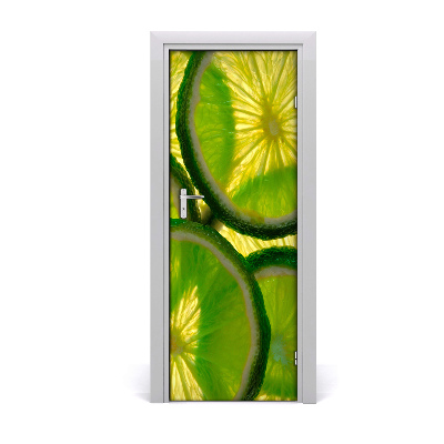 Papier peint porte Citrons verts pour la porte