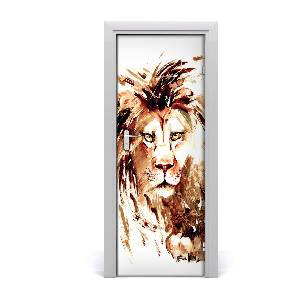 Autocollant porte Lion