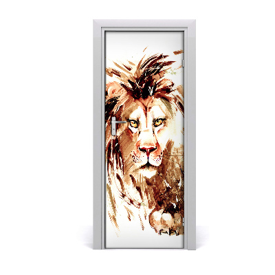 Autocollant porte Lion