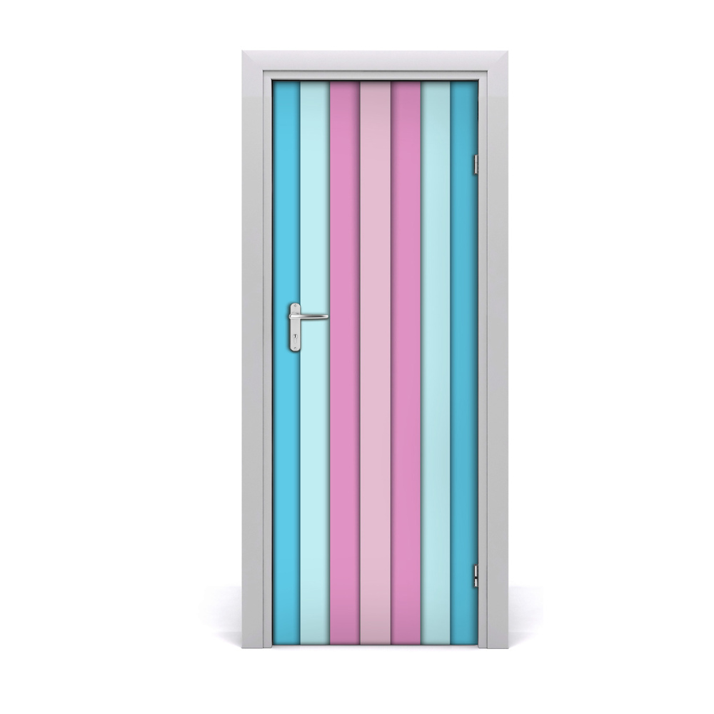 Poster porte Rayures pastel colorées