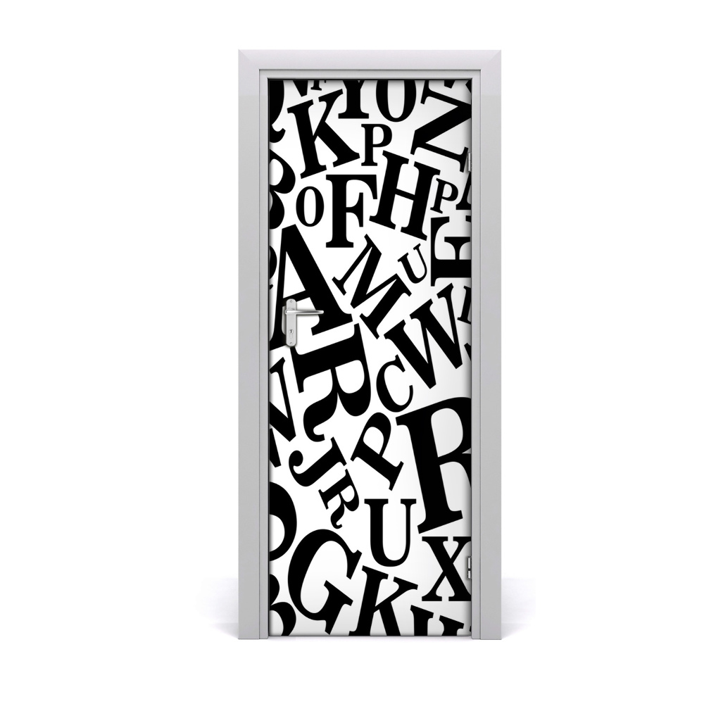 Sticker porte Alphabet en lettres noires