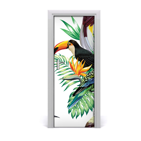 Décoration porte Oiseaux tropicaux