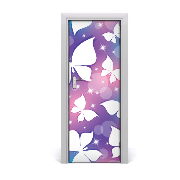 Sticker de porte Papillons roses