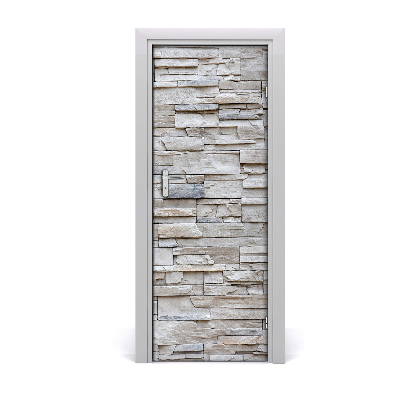 Décoration porte intérieur Mur de pierres grises