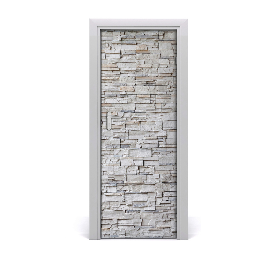 Sticker de porte Mur de pierres grises
