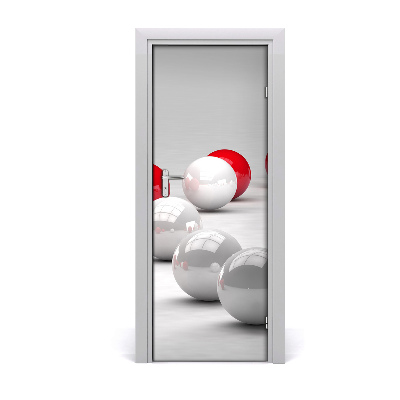 Papier peint porte Boules rouges et blanches