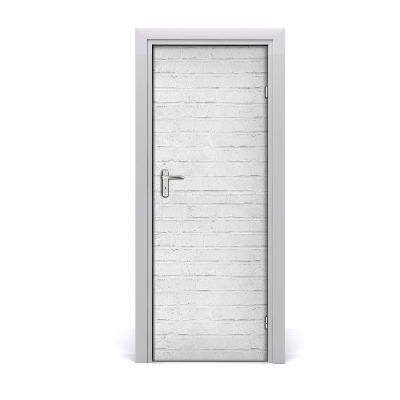 Autocollant porte Mur de briques blanches