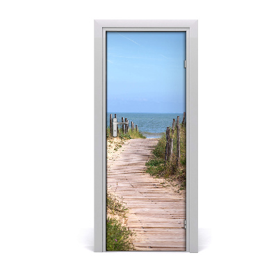 Autocollant porte Chemin de plage parmi les dunes