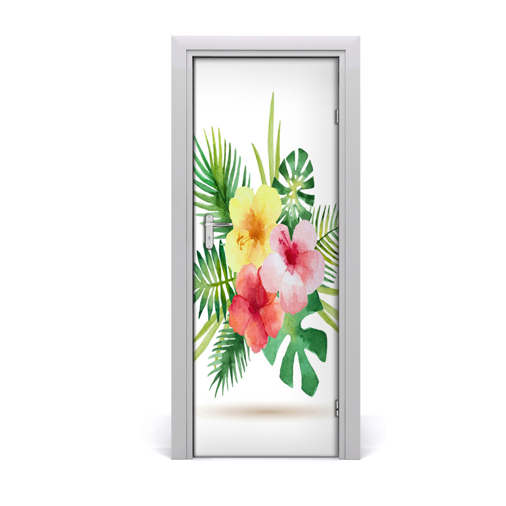 Papier peint porte Fleurs tropicales