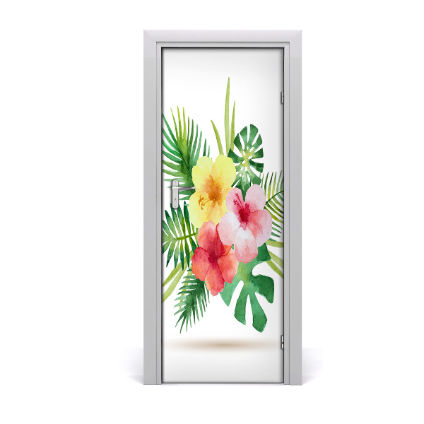 Papier peint porte Fleurs tropicales