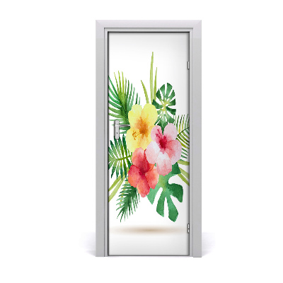 Papier peint porte Fleurs tropicales