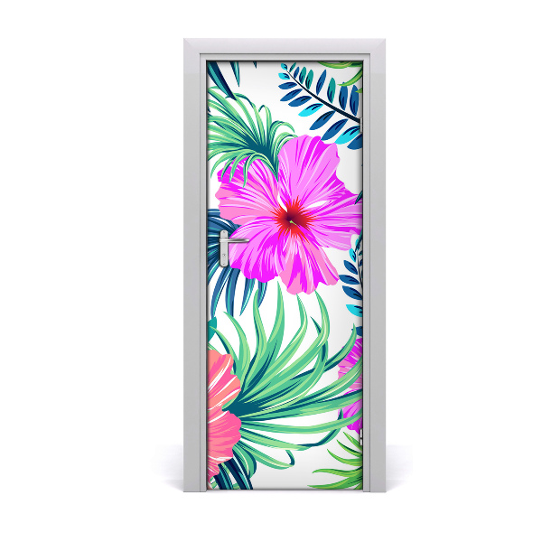 Poster porte Fleurs tropicales