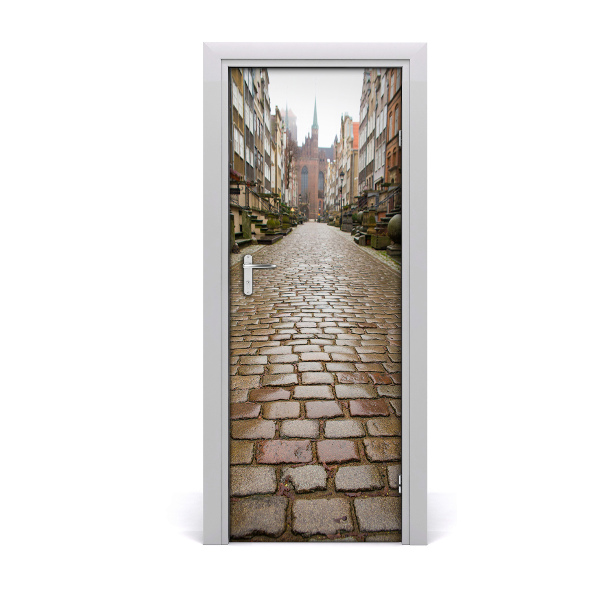 Sticker porte Rue pavée de Gdańsk