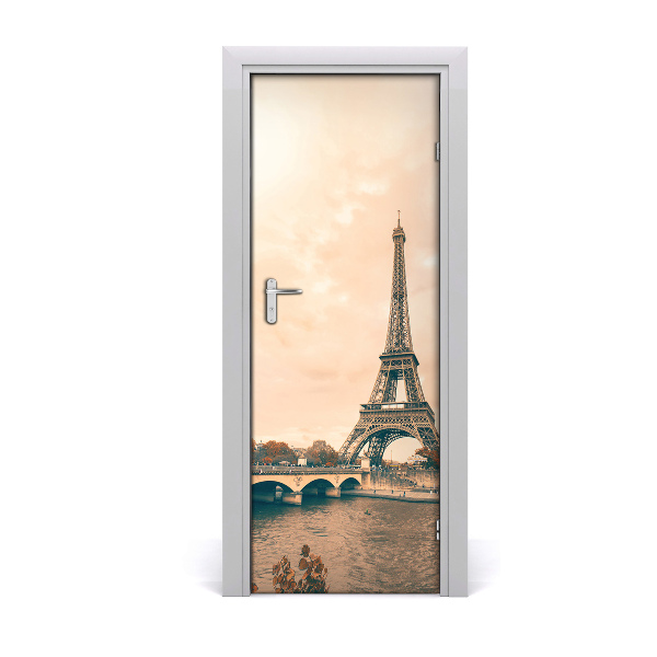 Décoration porte Tour Eiffel sépia