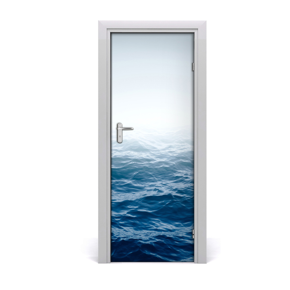 Autocollant porte Vagues d'une mer bleu foncé