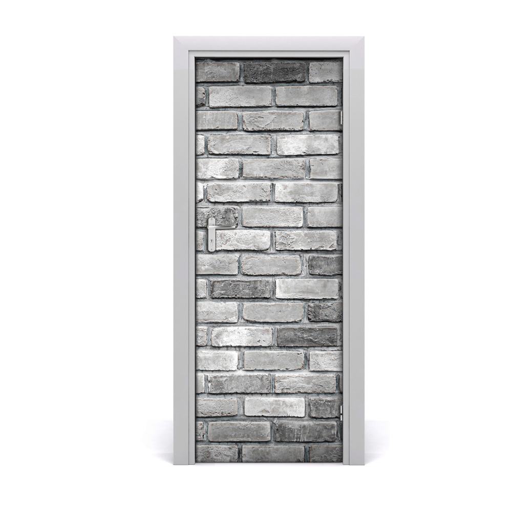 Sticker de porte Mur de briques grises