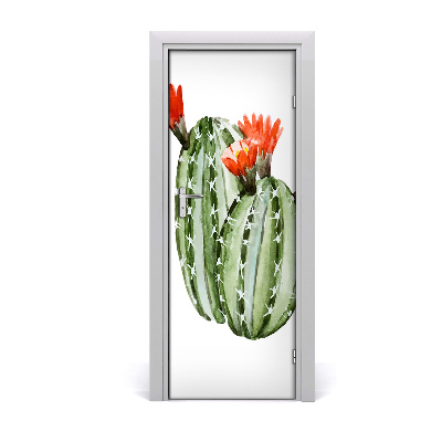 Autocollant porte Fleurs de cactus