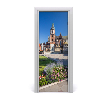 Poster porte Cracovie Pologne fleurs