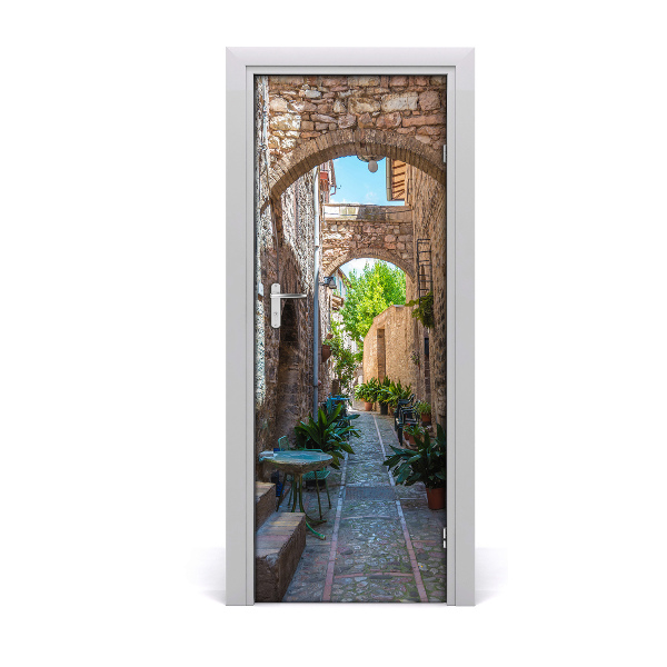 Sticker porte Rues en briques et pierres