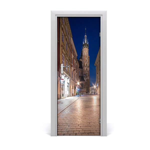 Décoration porte intérieur Cracovie Pologne la nuit