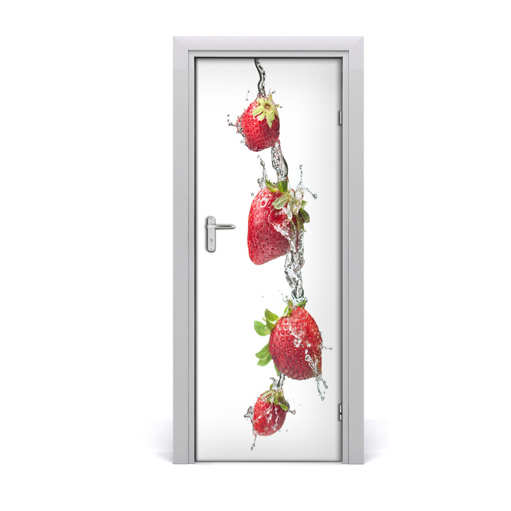 Sticker porte Fraises à l'eau
