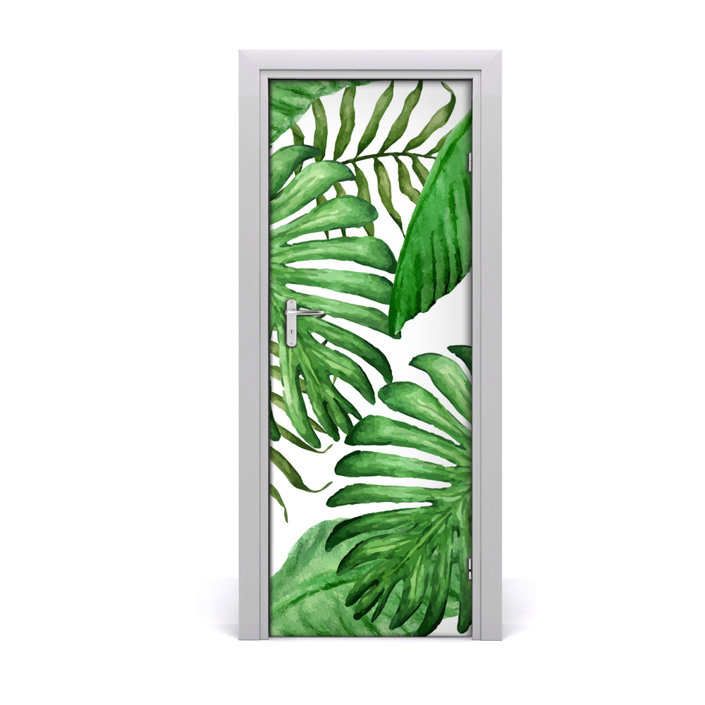 Sticker porte Feuilles tropicales
