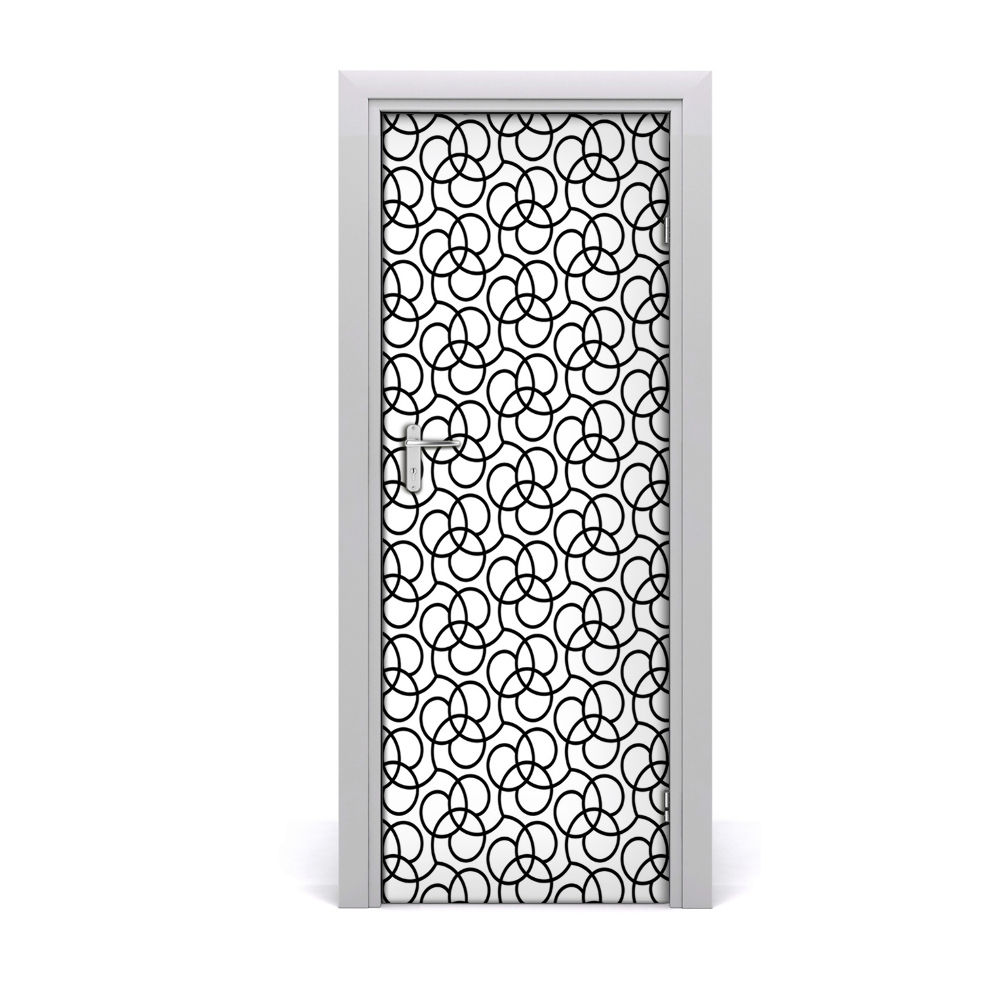 Sticker de porte Fleurs noires