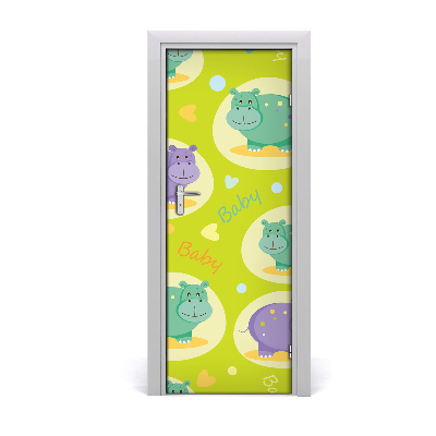 Décoration porte intérieur Hippopotames