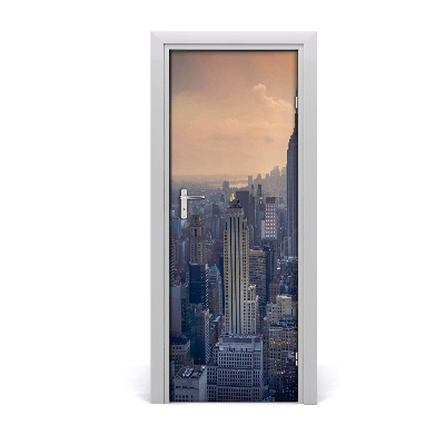 Sticker porte Manhattan New York brouillard