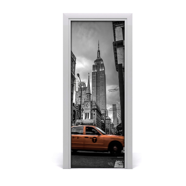 Décoration porte New York noir et blanc