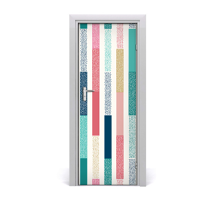 Décoration porte intérieur Rayures verticales arc-en-ciel
