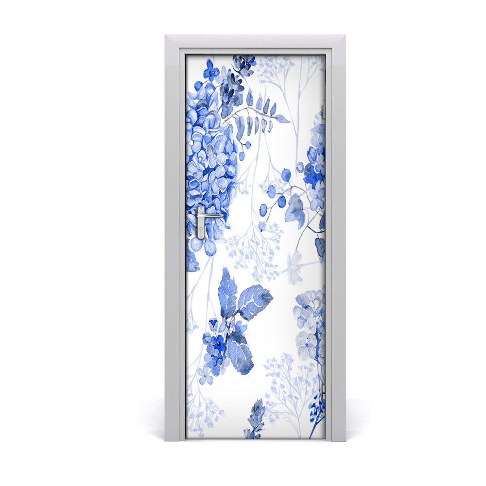 Autocollant porte Fleur de lilas bleu