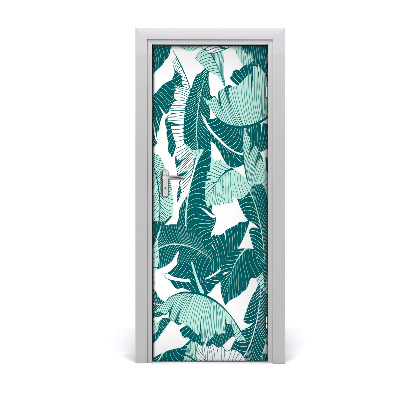 Sticker de porte Feuilles tropicales