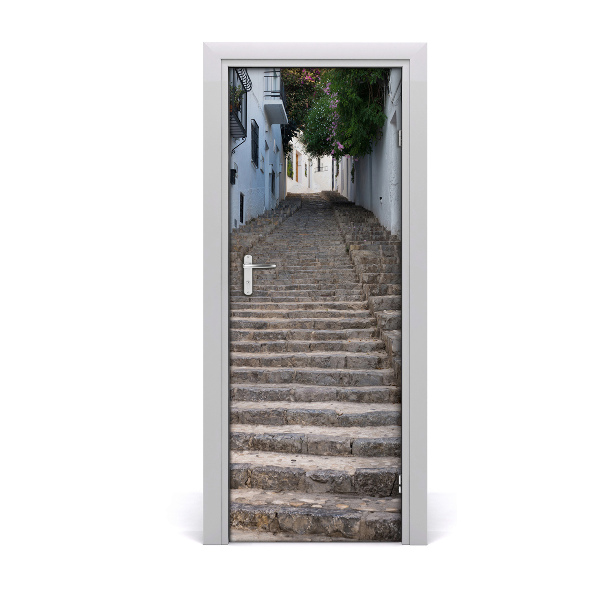 Décoration porte Escalier en pierre bâtiments blancs