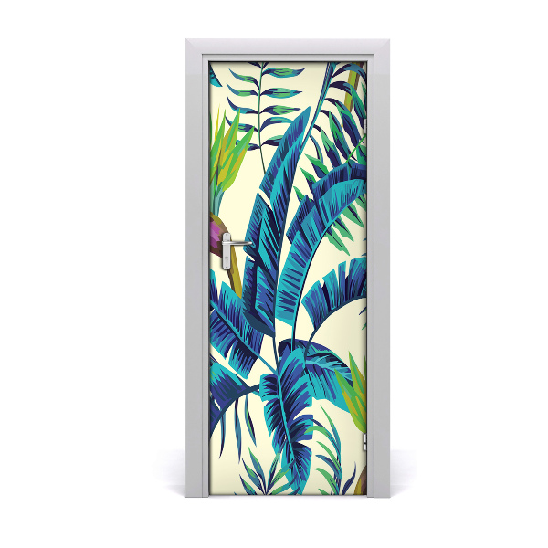 Poster porte Palmiers bleus