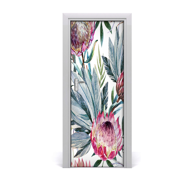 Décoration porte Feuilles de fleurs de Protea