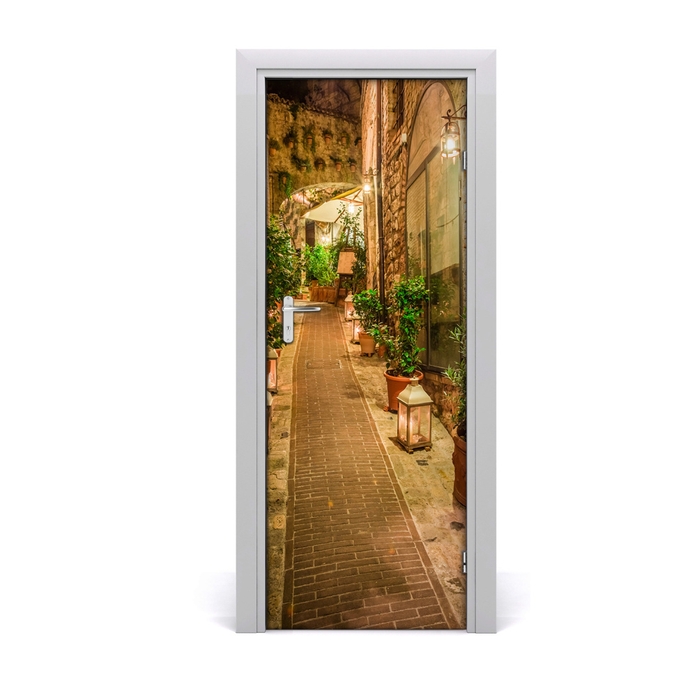 Sticker de porte Rue en Italie la nuit