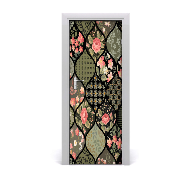 Sticker de porte Motif de fleurs et de roses