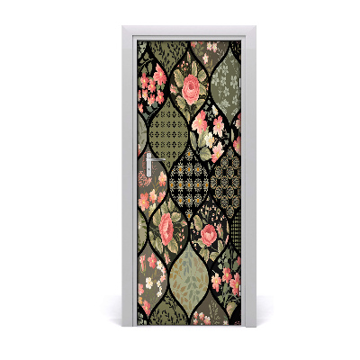 Sticker de porte Motif de fleurs et de roses