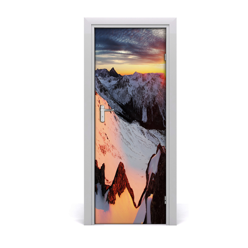 Décoration porte intérieur Paysages de montagne en hiver